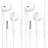 2 Pack In-Ear Kopfhörer mit Kabel, 3,5mm Klinke Ohrhörer mit Mikrofon und Lautstärkeregler, Noise Cancelling Kopfhoerer für Samsung, iPad, Xiaomi, MP3/4, iPhone 6/5/SE, usw 3,5mm Audiogeräte