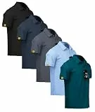ZITY 5er Pack Poloshirts Herren Kurzarm Schnelltrocknend Atmungsaktives T-Shirt Männer Sommer Polohemd Sport Shirt Regular Fit Golf Polo Shirts für Herren(3XL)