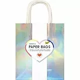folia 21879/7 - Paper Bags Iridescent M, 7 Papiertüten aus 110 g/m² Kraftpapier in irisierend-schillernd, ca. 18 x 21 x 8 cm, zum Basteln, Verzieren und Verschenken