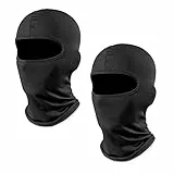 QEEQPF 2er-Pack Winddichte Maske, Sturmhaube, Winddichte Motorradmaske, atmungsaktive Maske, Sportzubehör, Unisex, gelten Outdoor-Aktivitäten, Radfahren, UV-Schutz (Schwarz)
