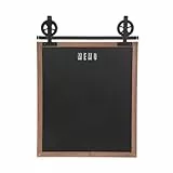 Atmosphera - Schwarze und holzfarbene Pouli Wandtafel, 55 x 68 cm - Für Küche, Büro, Flur