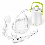 GOPLUS Dampfreiniger Handgerät, 1000W Handdampfreiniger, Aufheizzeit: 3 min., Dampfdruck: Max. 3 bar, 300 ml Tank, bis zu 95℃, Steam Cleaner für Teppiche, Sofa, Glas & Auto, inkl. 10 Zubehör (Grün)