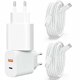 USB C Ladegerät mit USB Adapter [ 2 in 1 ] 2er Pack Ladeadapter für iPhone/iPad/Kopfhörer/Handy Netzteil Mehrfach Ladestecker PD3.0 Schnellladegerät Steckdose usbc Stecker Charger (weiß, mit CC kabel)