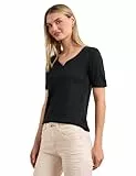 Street One Basic T-Shirt mit Herzausschnitt Black 40