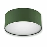 REV Deckenleuchte - Deckenlampe rund 30cm mit Stoff-Lampenschirm im modernen Look – ideal für Schlafzimmer, Wohnzimmer & Kinderzimmer, dunkelgrün