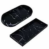 LdawyDE Dekoratives Tablett, 2 Stück, Badezimmer-Schminktisch, bruchsicher, Silikon-Tablett, Küche, Bad, Spüle, Organizer, Teller, kleine Tabletts, dekorativ für Kosmetik, Schmuck, Schmuckstücke
