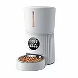 Faroro 4L Futterautomat Katze, Katzenfutter Automat mit Timer, Automatischer Futterspender Hunde, Edelstahlnapf, Programmierbarer 1-6 Mahlzeiten, 10s Voice Recorder, für Kleine/Mittelgroße Haustiere