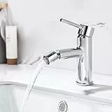 ONECE Wasserhahn Bad Waschtischarmatur mit drehbar Auslauf, Einhebelmischer Bidetarmatur, Badezimmer Armatur für Bidet und Toilette, Chrom