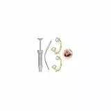 WillTen 2 Stück Septum Piercing Hufeisen Piercing Gold, 20G Winzig Kleiner 6mm 8mm Edelstahl Doppelstein Nose Ring U Form Halbring, Tragus Ohrringe Labret Lippen Helix Septum Ring