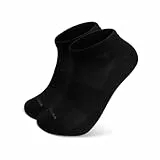 ZAKASA Herren Bambus Sneaker Socken: Kurz Sportsocken Laufsocken Füßlinge Männer Knöchelsocken Atmungsaktiv Nahtlos Fußgewölbestütze für Outdoor Größe 43-46 Schwarz 1 Paar