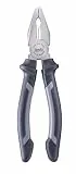 kwb Kombizange in 200 mm, mit 2-Komponentengriff mit Handschutz, langlebig, aus CV-Stahl, Satin-Finish, mit gehärteten Schneiden, Greifzone, entspricht DIN ISO 5748