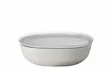 Mepal – Servierschale mit Deckel Silueta – Spülmaschinen- und mikrowellenfest – Salatschüssel – Tapas Teller – Geschirr – 4000 ml – Nordic white