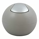 Spirella Kosmetikeimer 1 Liter Abfalleimer Schwingdeckeleimer Tischabfalleimer Bowl matt, Kunststoff, Taupe Mat