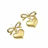 VARKAGE Schleifen Ohrringe, Hypoallergen Ohrringe Gold Wasserfest, Niedliche Bow Earrings für Frauen Mädchen