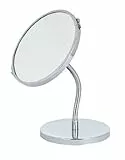 Wenko 3656430100 Kosmetik-Standspiegel Merano - klappbar, 300%, ø 16 cm, 18 x 27 x 17 cm, chrom