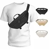 MAXTOP Große Umhängetasche für Damen und Herren, Bauchtasche mit verstellbarem Riemen, Schultertasche für Reisen, Spazierengehen, Laufen, Wandern, Radfahren, Freizeit, Schwarz, Large, Stilvoll