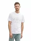 TOM TAILOR Herren 1037735 T-Shirt aus Baumwolle mit Logo-Print, 13308-White 1, M