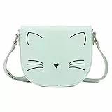 Gladdon Damen Umhängetasche Katze Messenger Bag für Teenager, Mädchen, kleine modische Geldbörse, Süße kleine Mädchen Small Taschen,Grün