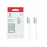 Oclean Bürstenköpfe Professional Clean 2 pack, DuPont-Borsten Ersatzbürsten, W-Shape Zahnbürstenkopf mit Zungenreiniger, Weiß