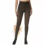 HIPOWER Thermo Strumpfhose Damen Winter Gefütterte Strumpfhose High Waist Warme Dicke Thermostrumpfhose Gefälschte Durchscheinend Bauchweg Pantyhose Plüsch(A-Schwarz Gefälschte Durchscheinend, XL)