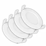 LUXULA 4x Einbaustrahler LED Spots 230V - Warmweiß Neutralweiß Kaltweiß einstellbar - 6W 525lm CCT Deckenspots flach Deckenstrahler Spotlight - matt weiß rund - 115x32mm