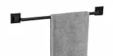 WENKO Badetuchstange Mod. Quadro stilvolle Edelstahl Handtuchstange 60 cm unkompliziert ohne Bohren zu befestigen Elegante Farbe Schwarz