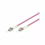 Goobay 95933 Glasfaser Kabel Multimode OM4 Violett Duplex / LC UPC Stecker auf LC UPC Stecker / Lichtwellenleiter LWL Kabel halogenfrei / Violett / Glasfaserkabel 0,5m