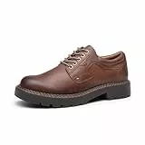 Bruno Marc Herren Schnürhalbschuhe Bequeme Anzugschuhe Männer Business Büro Oxford mit Dicker Sohle,Size 43,Braun,BMEMOX2501