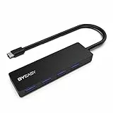 USB C Hub, BYEASY USB C auf USB 3.0-HUB mit 4 USB 3.0-Anschlüssen Anwendbar für MacBook Pro 2018 2017 iMac, Google Chromebook Pixelbook, XPS, Samsung S9, S8 und weitere USB-Geräte des Typs C