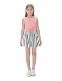 PATPAT Bekleidungssets für Mädchen Sommer, Kurze Hose|Shorts Mädchen T-Shirt Tops Mädchen Set, Sporthose Activewear Freizeit - Perfekt für Teenager Kinder Geburtstage Geschenk Strandpartys 3-12Jahre