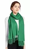 ELF KUCKUCK Schal Damen Winter Baumwolle Winterschal Pashmina Frauen Halstuch, Dunkelgrün