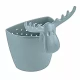 Koziol RUDOLF Teesieb für losen Tee | für eine Tassenportion | zum Einhängen | biozirkulärer Kunststoff, spülmaschinengeeignet, spülmaschinengeeignet, Küche, Haushalt (nature flower blue)