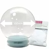 Bastel Schneekugel Ersatzglas m. 1 x Schnee | DIY Bastelglas | Schneekugel reparieren | 100mm Durchmesser | 40005