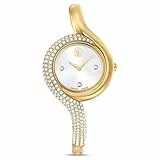 Swarovski Dextera Uhr, Asymmetrische, Analoge Armbanduhr mit Metallarmband, Goldfarbenem Finish und Strahlenden Kristallen, Armbandlänge: 11.7-14.7 cm, Armbandbreite: 0.6 cm