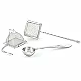 VAHDAM, Set aus 2 Teesieben und 1 Teelöffel, Edelstahl, Teesieb, Quadratisches Teesieb, dreieckiges Teesieb und Perfect Serve Teelöffel – langlebiger Teebereiter