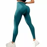 Jamicy Sport Leggings Damen High Waist Sportleggins Frauen Lang Gym Leggings Blickdicht Sporthose Elastische Bauchweg Yogahose Fitness Laufhose Grau Streetwear Wanderhose Outdoorhose Grün S