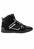 Gorilla Wear Bodybuilding Schuhe Troy High Tops - Schwarz/Grau - Sport Freizeit Alltag Training Workout Schnürsenkel mit Logo Bequem Extra Starker Halt für Herren, 37