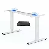 FLEXISPOT Höhenverstellbarer Schreibtisch Gestell, Elektrisch Tischbeine mit 2 Motoren & LED-Höhenanzeige & 4 Speicherfunktionen, höhenverstellbares Tischgestell E1 PRO, Weiß