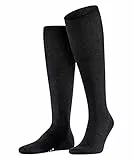 FALKE Herren Kniestrümpfe Airport M Kh Wolle Baumwolle lang einfarbig 1 Paar, Schwarz Black 3000, 41-42