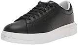 Armani Exchange Herren Men's, Basic, Back Extended Logo, Black Sneaker, 43 EU