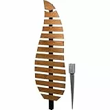 dobar® Green Label Rankhilfe Komplexus in Blattform zweifarbig aus Holz - Rankgerüst stehend mit Pfahl für Garten - Pflanzstütze für Kletterpflanzen