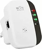 WLAN Verstärker WLAN Repeater, Internet Verstärker für Hohe Reichweite, WiFi Repeater Signalverstärker Kompatibel mit Allen WLAN Routern, WPS, Ethernet-Port, Weiß