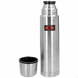 THERMOS LIGHT & COMPACT BEVERAGE BOTTLE 1l, stainless steel mat, Thermosflasche Edelstahl, Isolierflasche rot mit Trinkbecher, 12 h heiß / 24 h kalt, spülmaschinenfest, absolut dicht, BPA-frei