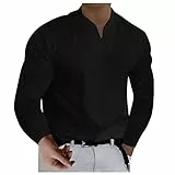 Sweatshirt Jacke Herren,Henley-Kragen Mit Knöpfen Langarm Wandershirts Muster Drucken Outdoor Hemd Langärmeliges Oberteile Mit Taste Modern Fit Sweater Causal Herren Henley Shirt