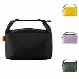 YUDANSI Isolierte Lunch-Tasche mit dicker Folie, auslaufsichere Thermotasche für Arbeit, Schule und Picknick, geräumige Kühltasche mit verstellbarem Schultergurt für Männer, Frauen (Schwarz)