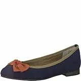 MARCO TOZZI Damen Ballerinas mit Schleife Vegan, Mehrfarbig (Navy Multi), 38 EU