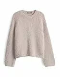 someday Damen Pullover | TAYANA Loose Strickpullover aus haarigem Alpakamix Pale Greige Melange, 38