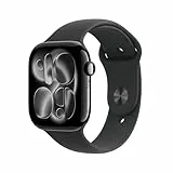 Apple Watch Series 11 GPS 46 mm Smartwatch mit Aluminiumgehäuse in Diamantschwarz und Sportarmband in Schwarz (M/L). Schlafindex, Fitnesstracker, Gesundheitstracking, Always-On Display, Wasserschutz