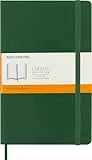 Moleskine Klassisches Notizbuch, Liniertes Notizbuch, Weicher Einband und Elastischer Verschluss, Großes Format 13 x 21 cm, Farbe Myrtegrün, 192 Seiten