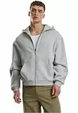 Urban Classics Herren Kapuzenpullover Fluffy Zip Hoody, Flauschiger Kapuzenpullover mit Reißverschluss, Zip Hoodie für Männer, Oversize Fit